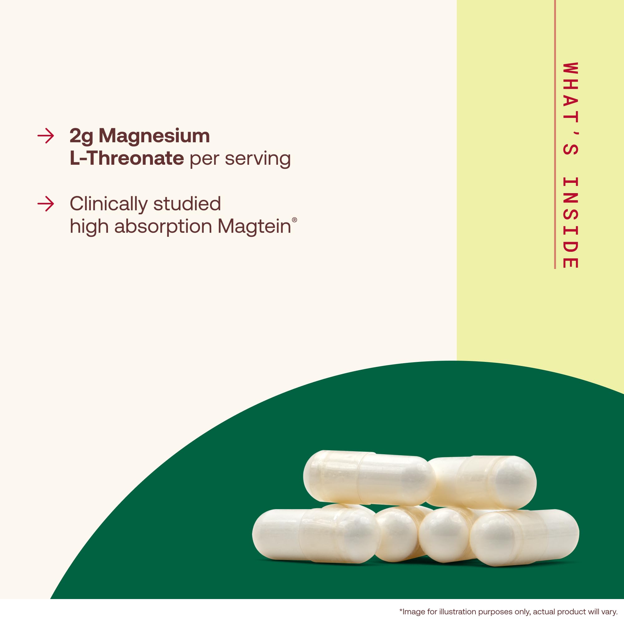 Jarrow Formulas Magnesium L-Threonate, MagMind Magtein Magnesium Supplement, Brain Supplements for Memory Support, 90 Veggie Capsules, Up to a 30 Day Supply