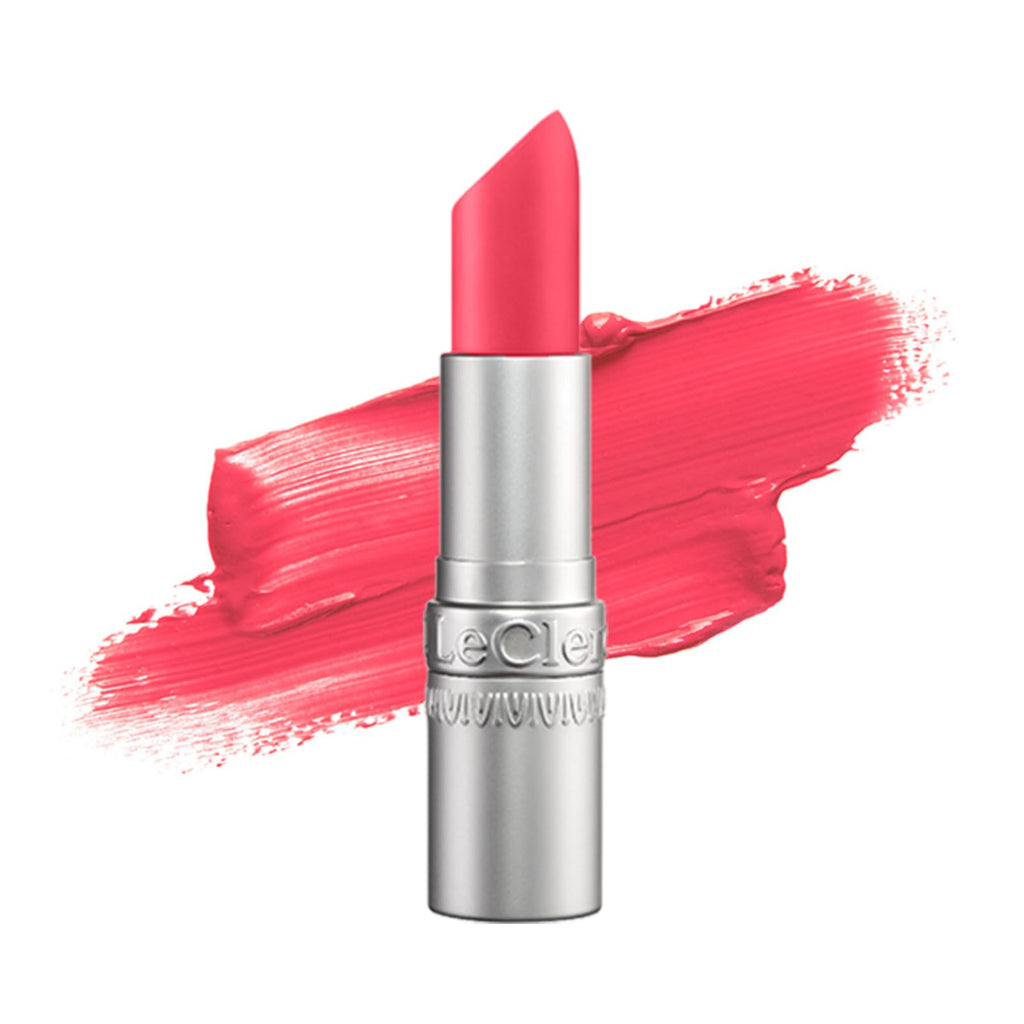 T. Leclerc Satin Lipstick - Intense Lustrous Moisturizing Creamy Formula High Impact Color Pigment Long Lasting Face Makeup Pink Lip Cream Hydrating Conditioning Stick Balm Made In France (Songe)