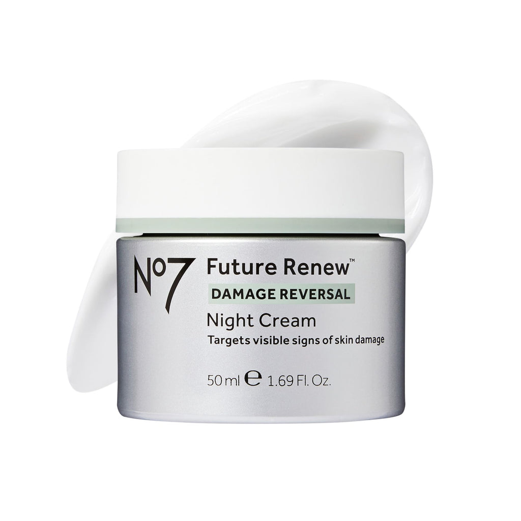 No7 Future Renew Damage Reversal Night Cream - Anti Aging Face Moisturizer - Infused with Peptide Technology to Reverse Visible Signs of Damage - Skin Barrier Repair for Dry Skin (1.69 Oz)