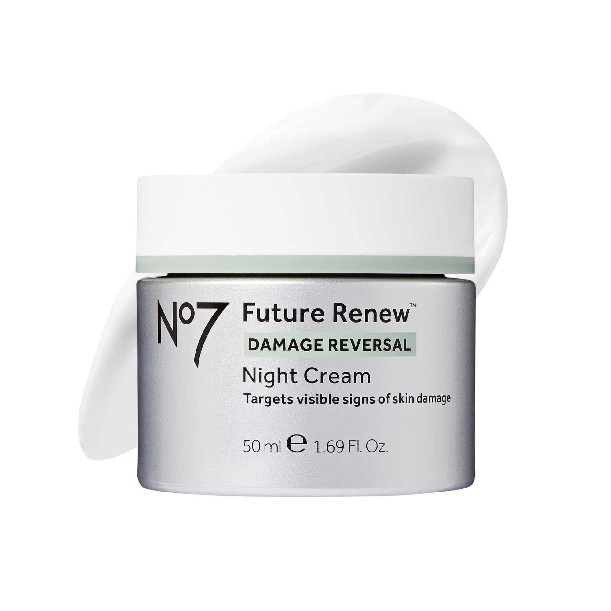No7 Future Renew Damage Reversal Night Cream - Anti Aging Face Moisturizer - Infused with Peptide Technology to Reverse Visible Signs of Damage - Skin Barrier Repair for Dry Skin (1.69 Oz)