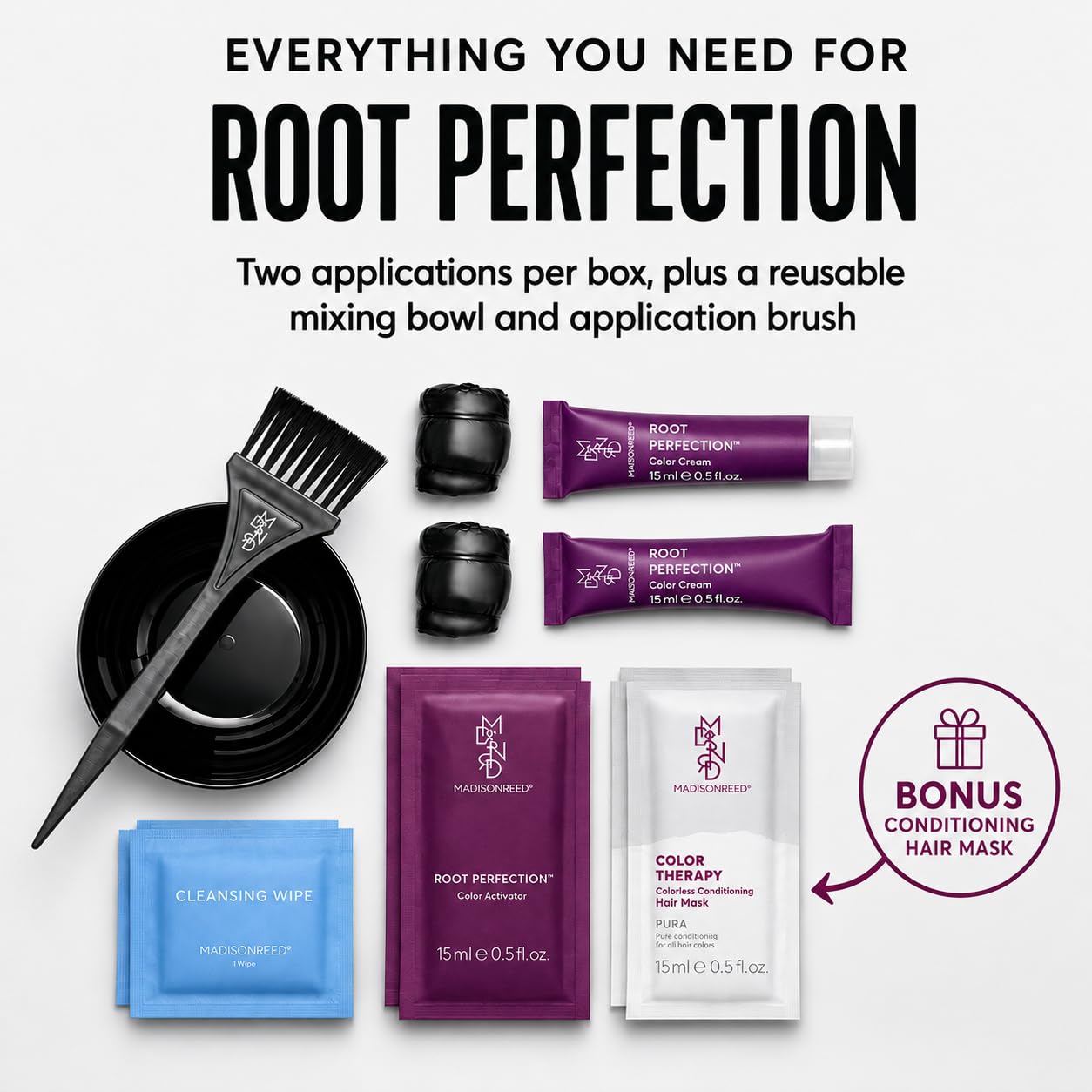 Madison Reed Root Perfection Root Touch Up Kit for T-Zone – 6R Pesaro Red, 2 Permanent Applications, Gray-Blending Color in 10 Min | PPD-Free & Ammonia-Free, Includes Hydrating Hair Mask