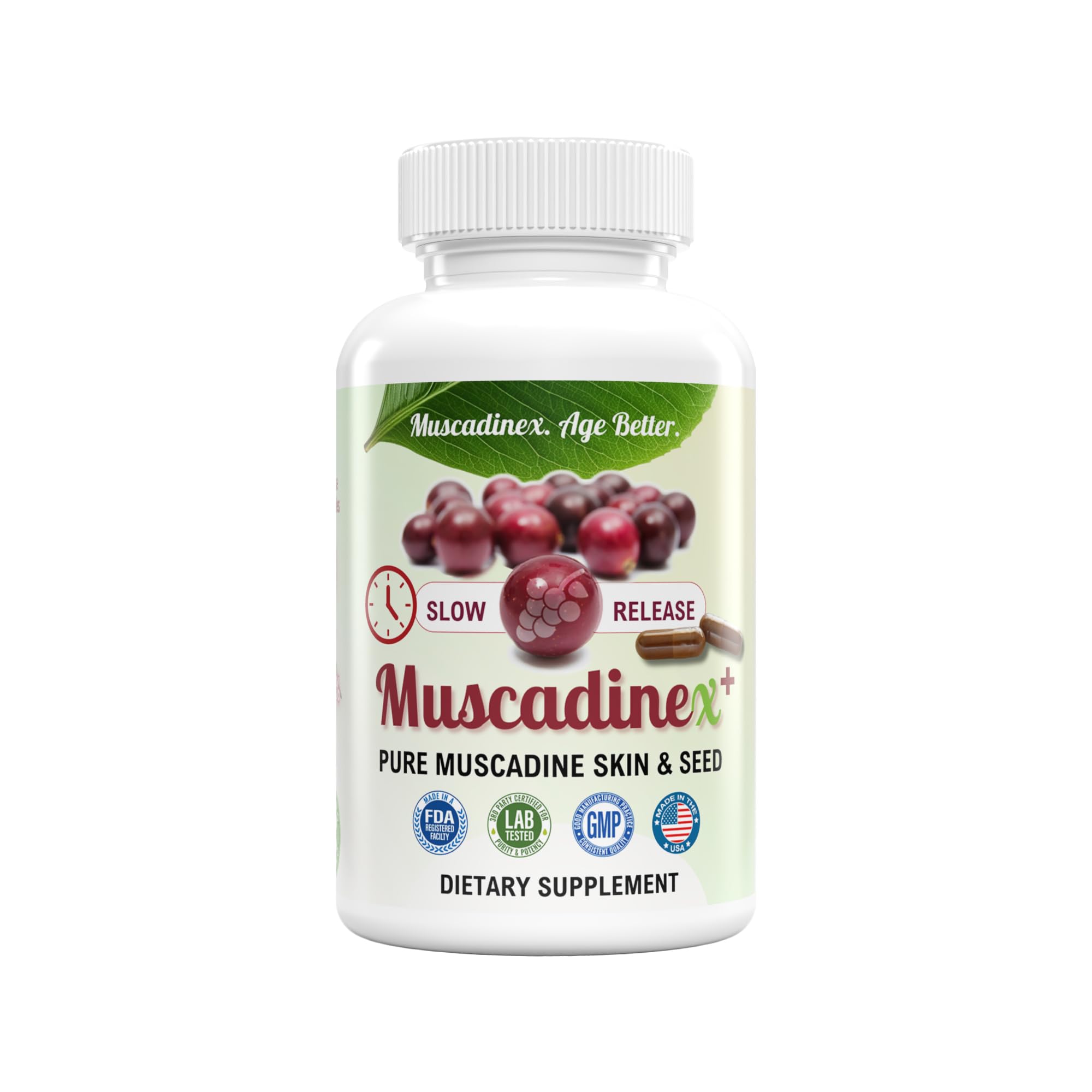 Whole Muscadine Supplement. Polyphenol-Rich. 2X Bioavailability.