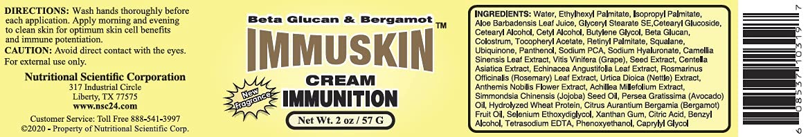 Nutrition Supply - Nsc-24 Immuskin, 2 oz cream