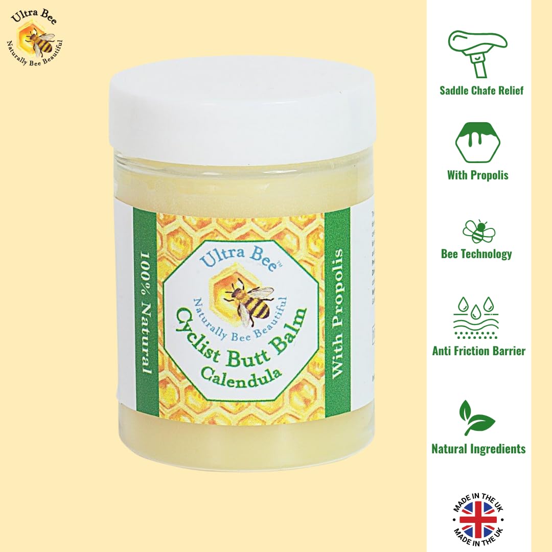 Ultra Bee 100% Natural Anti Chafe Balm 100ml – Propolis & Calendula Chamois Cream for Men & Women – Prevents & Soothes Chafing for Cycling, Running & Sensitive Areas