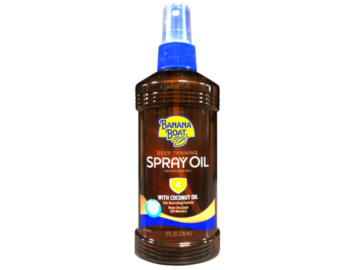 Banana Boat Deep Tanning Spray with Coconut Oil SPF 4, 8 Ounces each (Value Pack of 5)