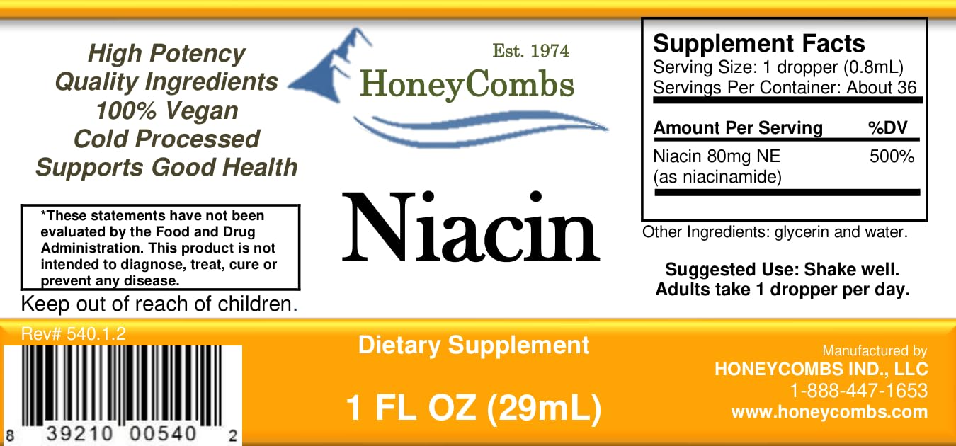 Vitamin B3 Niacin Liquid Drops 1 oz