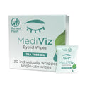 Eye Love Mediviz Tea Tree Oil Eyelid Wipes – 30 Eyelash & Eyelid Scrub Towelettes for Soothing Eye Irritation, Demodex Removal - Makeup Removing Wipes, Alcohol-Free, Fragrance-Free, No Rinse