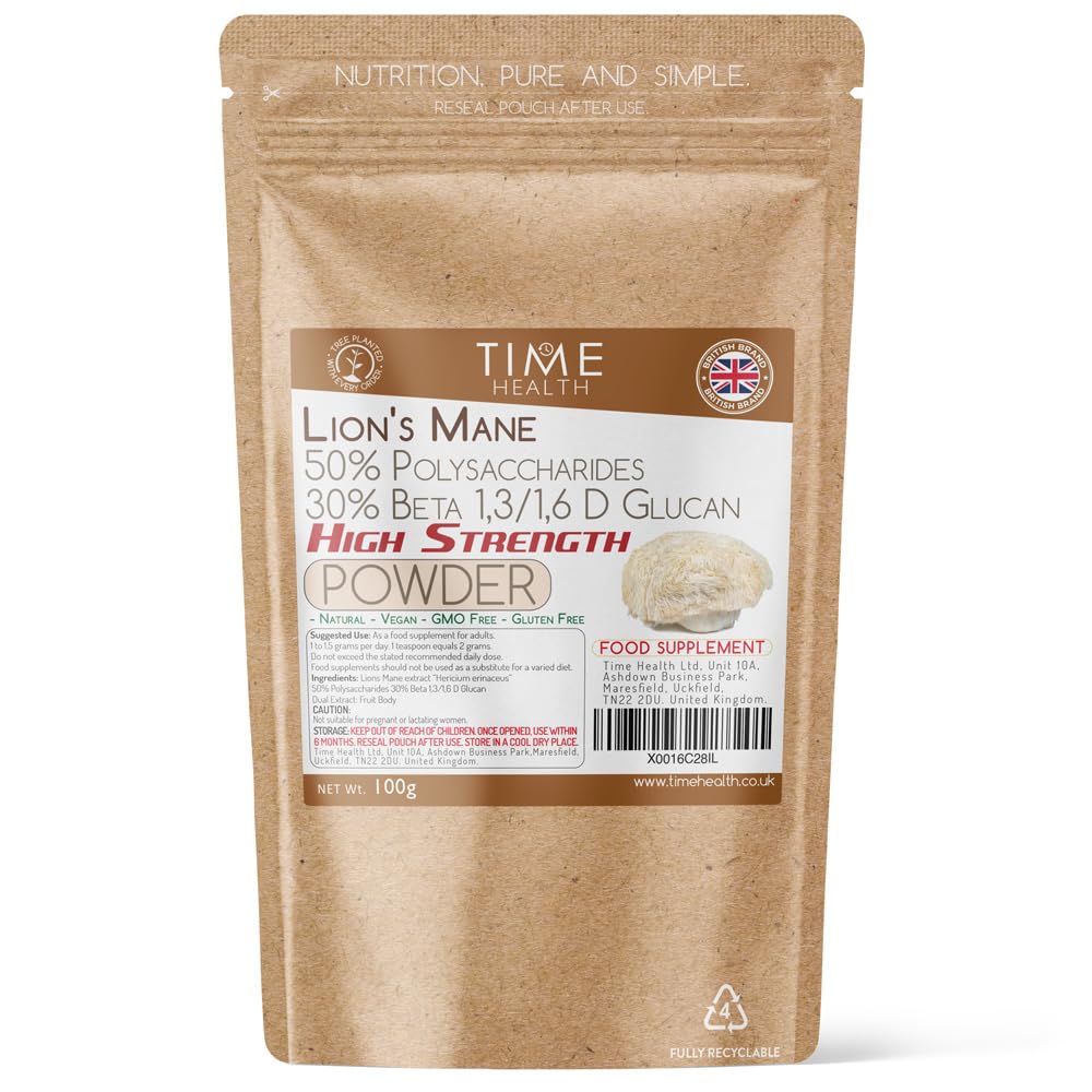 Lion's Mane Dual Extract - 50% Polysaccharides - 100g Powder - UK Made