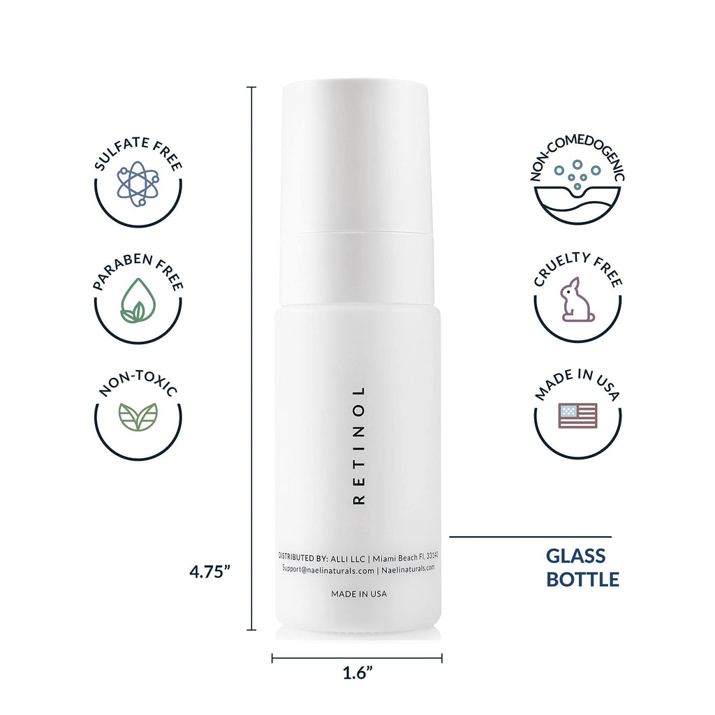 Retinoid Cream - 4.25% Retinol Night Moisturizer for Face & Neck with Collagen, Peptides & Hyaluronic Acid - Anti Aging Wrinkle Cream, Improves Skin Tone & Texture, 1.4 oz (Pack of 2)