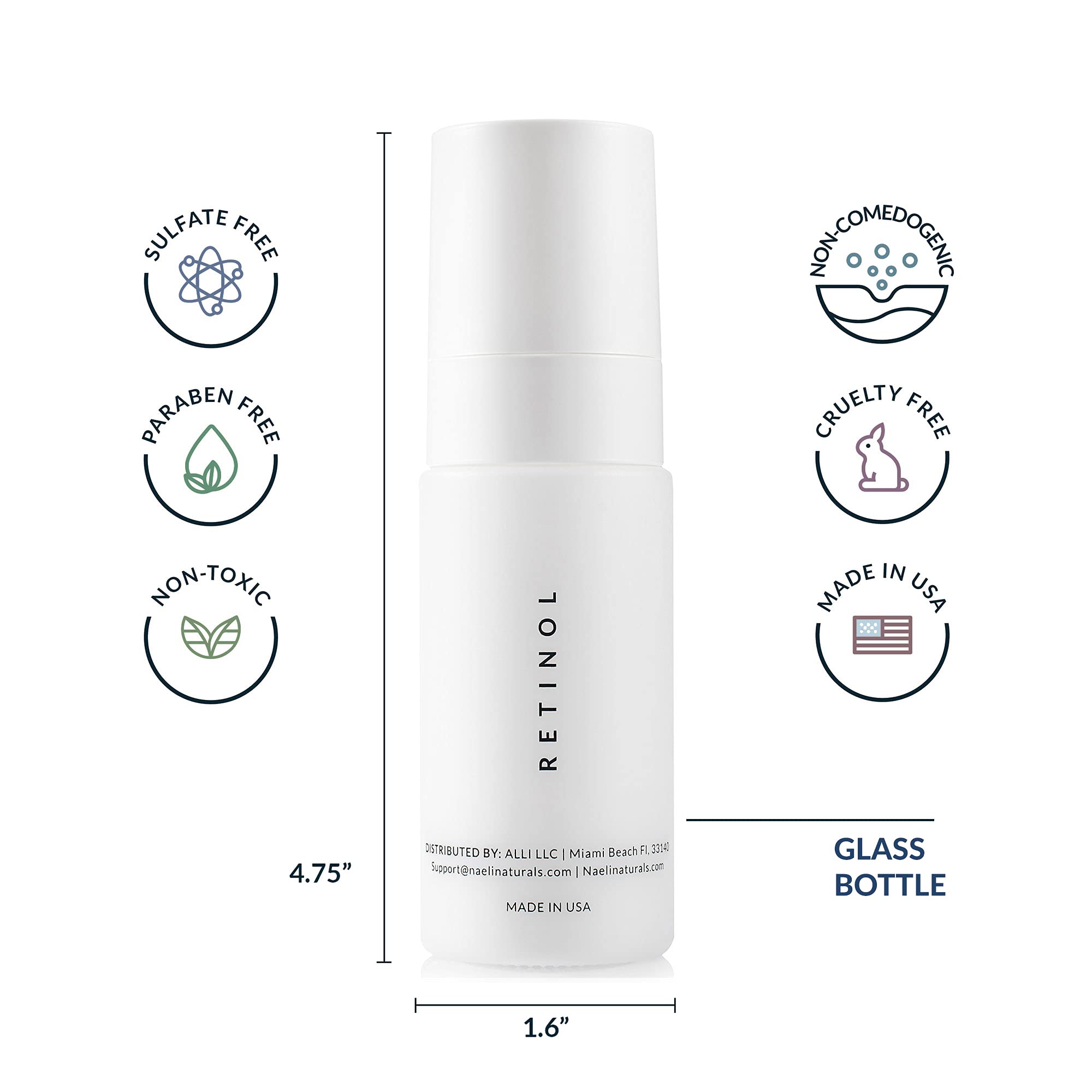 Retinoid Cream - 4.25% Retinol Night Moisturizer for Face & Neck with Collagen, Peptides & Hyaluronic Acid - Anti Aging Wrinkle Cream, Improves Skin Tone & Texture, 1.4 oz (Pack of 2)