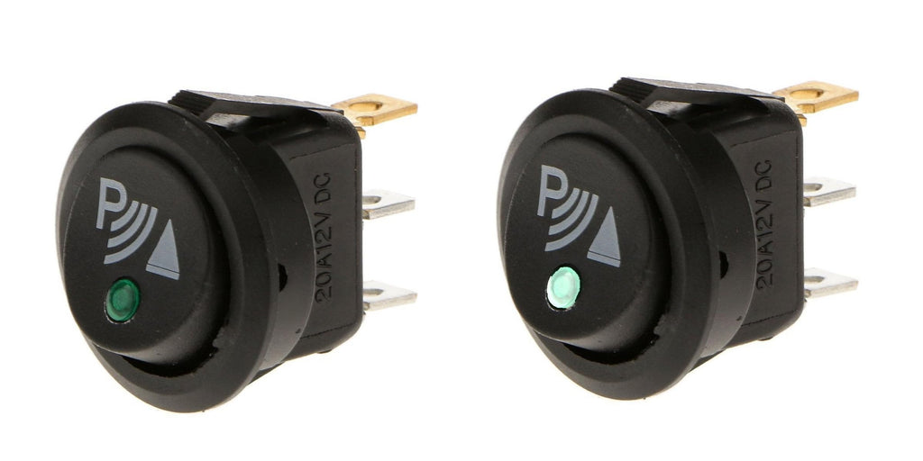 Dolphin Automotive Illuminated LED Round 3 Pin P Rocker ON/OFF 12v DC Dashboard Switch Parking Reverse Sensor Front Rear Reversing Sensors UK (4)
