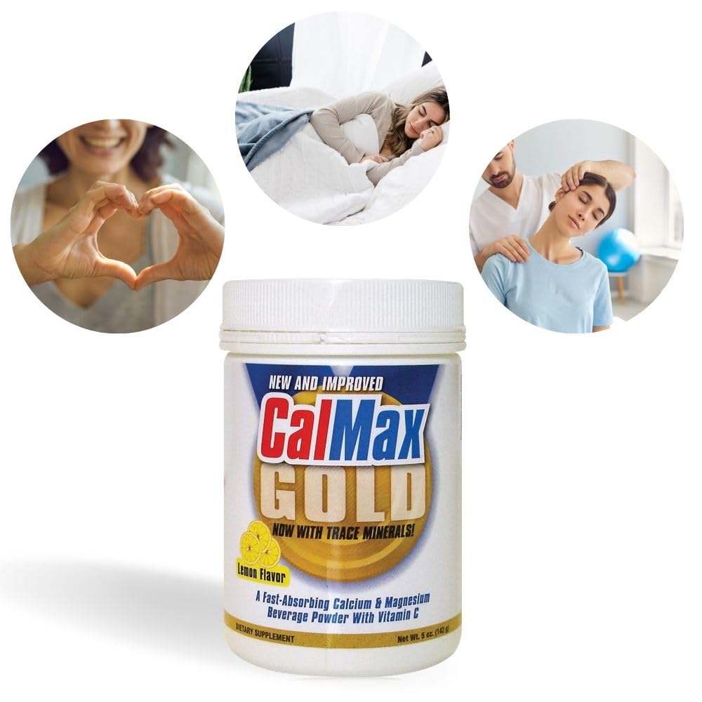 Dr. Newton’s Naturals CalMax Gold Powder Drink Mix - 2:1 Ratio of Calcium & Magnesium with Vitamin C + Essential Trace Minerals to Support Post Workout Recovery, Muscles, Sleep, Bones -5 oz can