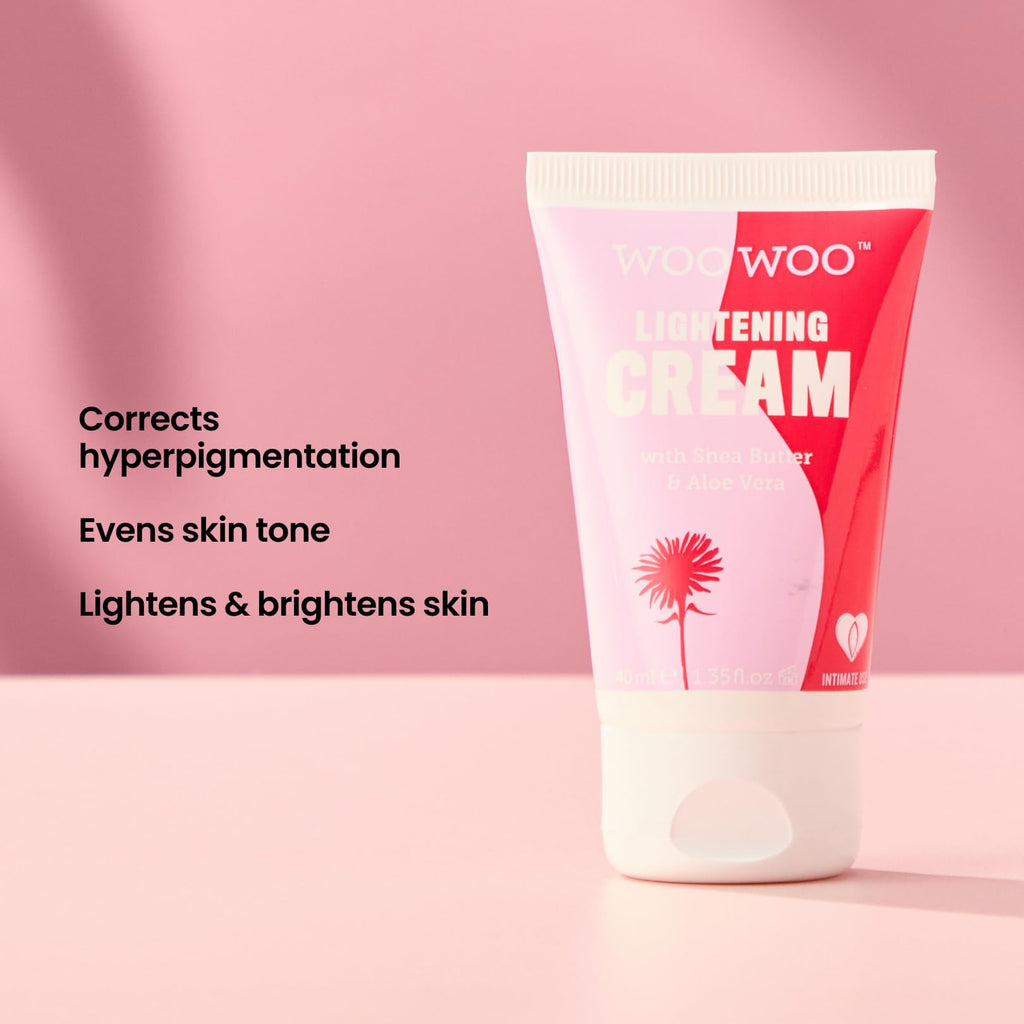 WOOWOO Lighten It! Balancing Cream - Natural Vegan Skin Brightening Moisturizer with Shea Butter, Jojoba Oil & Aloe Vera, Hyperpigmentation & Dark Spot Cream for Sensitive Areas | 1.4 oz (40 ml)