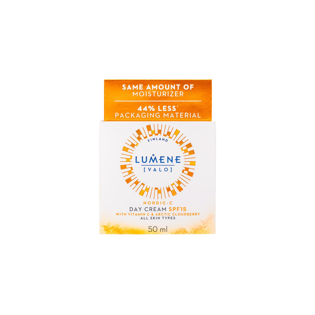 LUMENE Nordic-C [VALO] Day Cream SPF 15 | Hydrates and Boosts Radiance | Protection Against UVA/UVB | Arctic Cloudberry, Hyaluronic Acid & Vitamin C | Lightweight Daily Moisturizer | Vegan | 50 ml