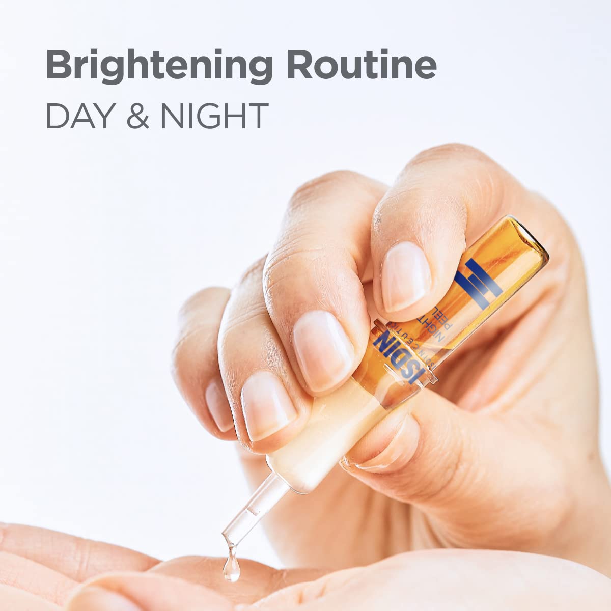 ISDIN Day & Night Brightening Routine Serum, Exfoliate and Correct, 20 ampoules