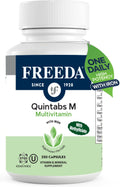 FREEDA Multivitamin – Quintabs-M with Iron – Kosher Multi Vitamins Supplements for Women Health - Multivitamins for Women & Iron-Deficient Men – Daily Vitamins for GLP-1 Users (250)