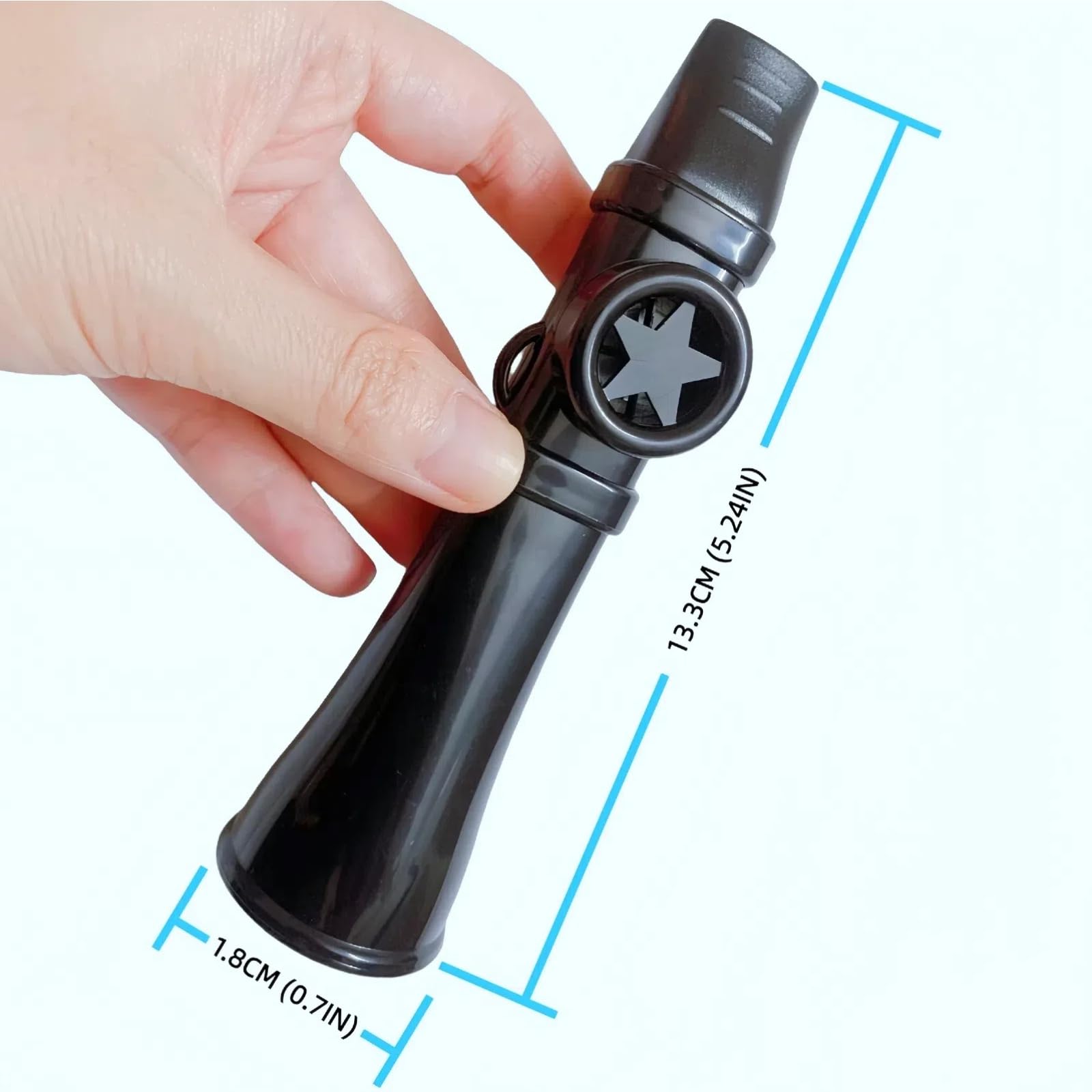 HYWEMIU Kazoo for Adults Washable, Premium ABS Kazoos for Adults, Smooth Permanent Kazoo Membrane Professional Easy to Learn, Musical Instruments for Guitar, Ukulele, Violin, Piano (Black)