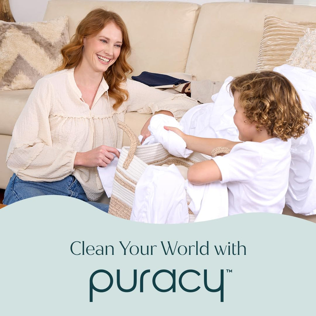 Puracy Laundry Detergent Refill - Enzyme-Powered Liquid Detergent Concentrate, Natural Laundry Detergent Seen on TikTok, Non-Toxic (Free & Clear, 48 fl oz, 192 Loads)