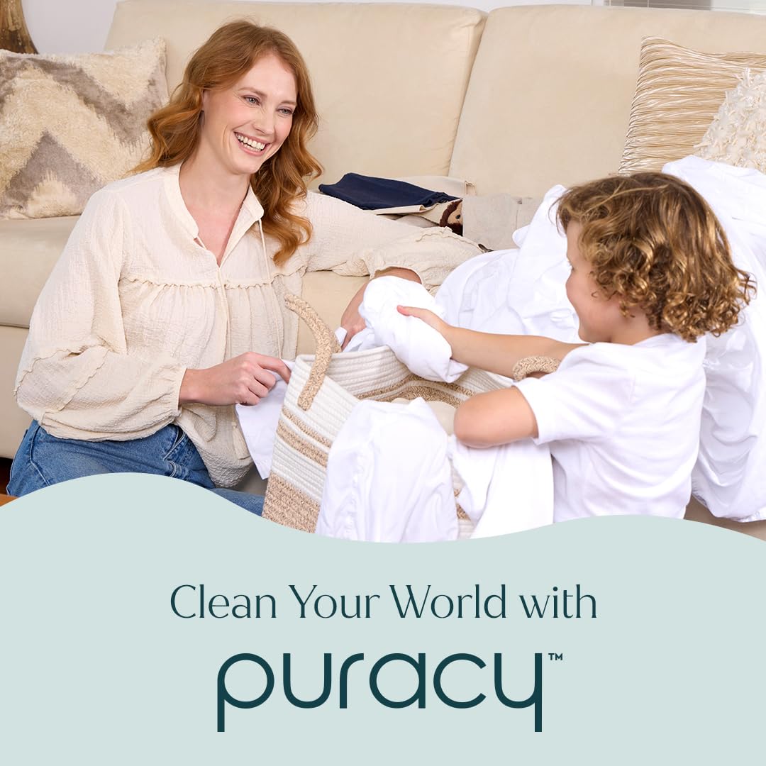Puracy Laundry Detergent Refill - Enzyme-Powered Liquid Detergent Concentrate, Natural Laundry Detergent Seen on TikTok, Non-Toxic (Free & Clear, 48 fl oz, 192 Loads)