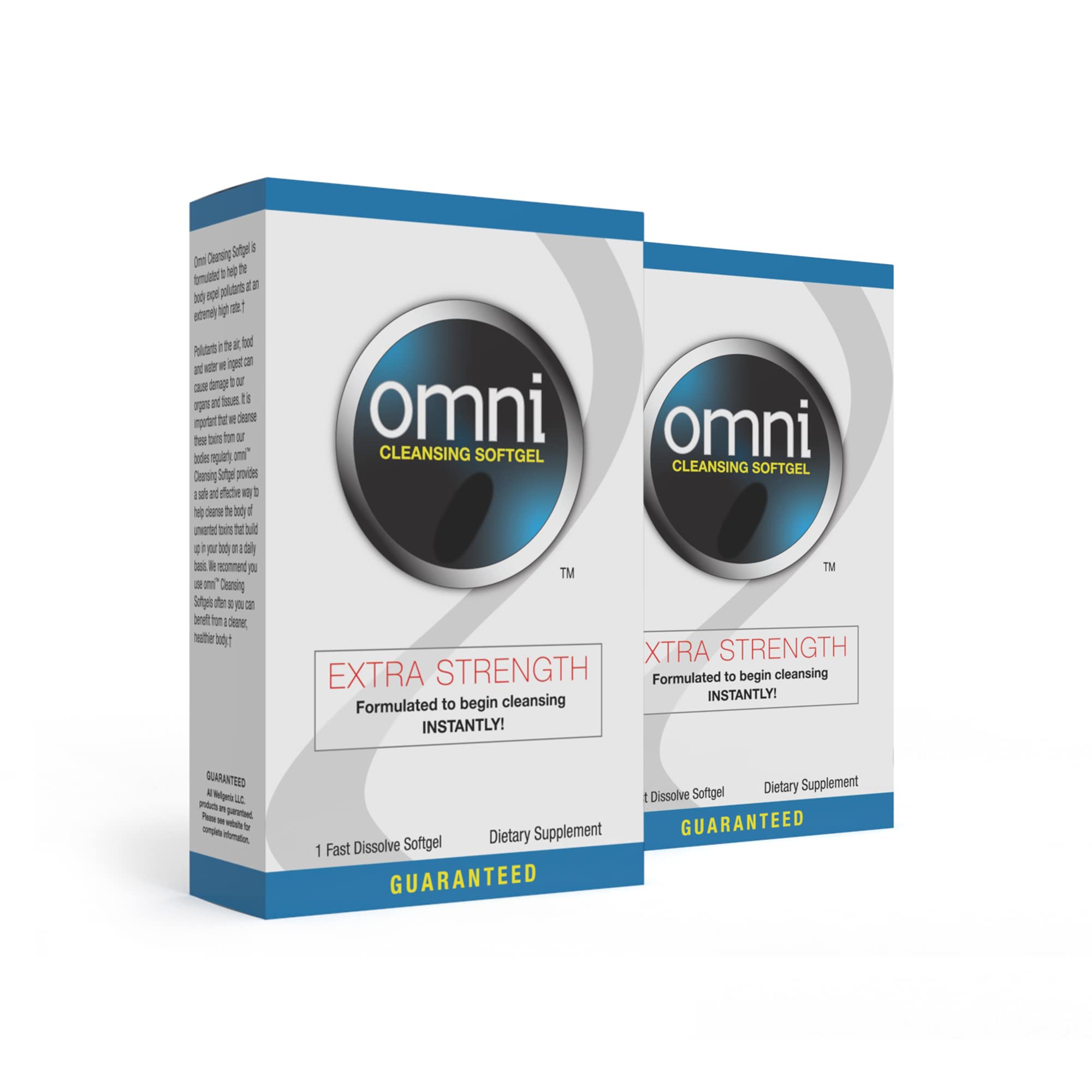 Wellgenix Omni Herbal Cleanse Detox - Extra Strength Detoxifying Softgel - Whole Body Detox System - Quick Flush One Day Cleansing (2 Pack)
