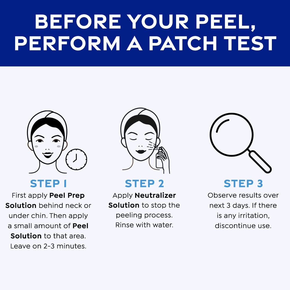 MedPeel 70% AHA & Vitamin C Brightening Essential Chemical Peel at Home Kit, Includes Peel, Prep, Neutralizer, Deep Strength Professional Grade Chemical Face Peel, Reduces Age Spots, 1oz/30ml