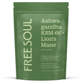 Ashwagandha KSM 66 + Lions Mane Complex | 3000mg Ashwagandha High Strength + 5000mg Lions Mane Tablets | Added Zinc + Vitamin B6 | Vegan UK Made | Free Soul