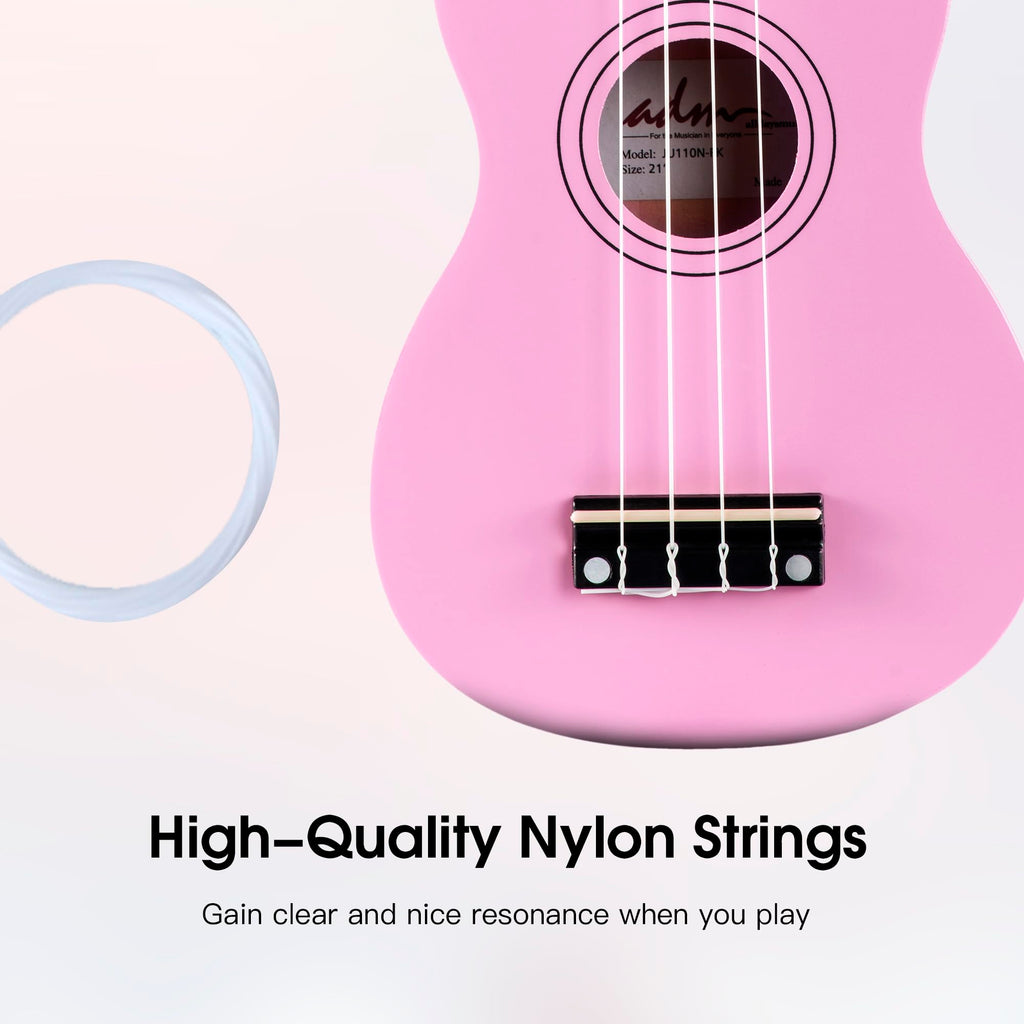 ADM Ukulele Beginner, Hawaiian Wood, Ukulele Kit, for Children, Adults, Students, Beginners, Ukalelee Professional Package, with Free Teaching Strap, Tuner