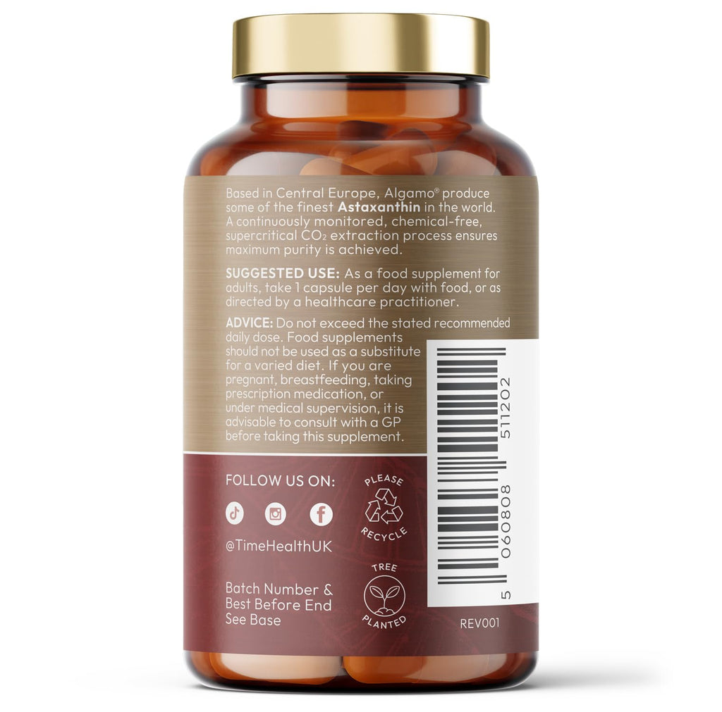 Organic Astaxanthin Oil - Algamo® 12mg - 60 Capsules - UK Made
