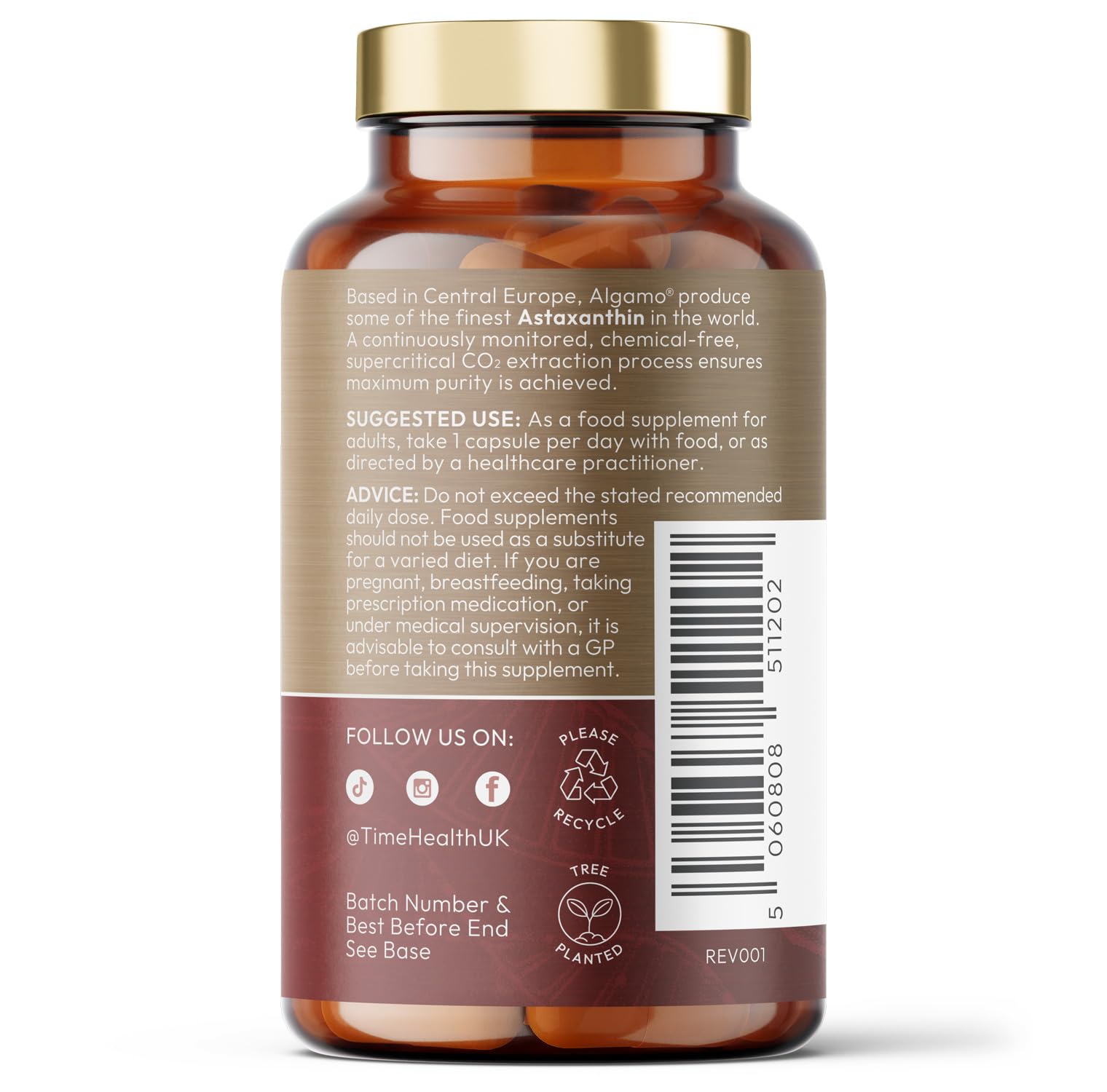 Organic Astaxanthin Oil - Algamo® 12mg - 60 Capsules - UK Made