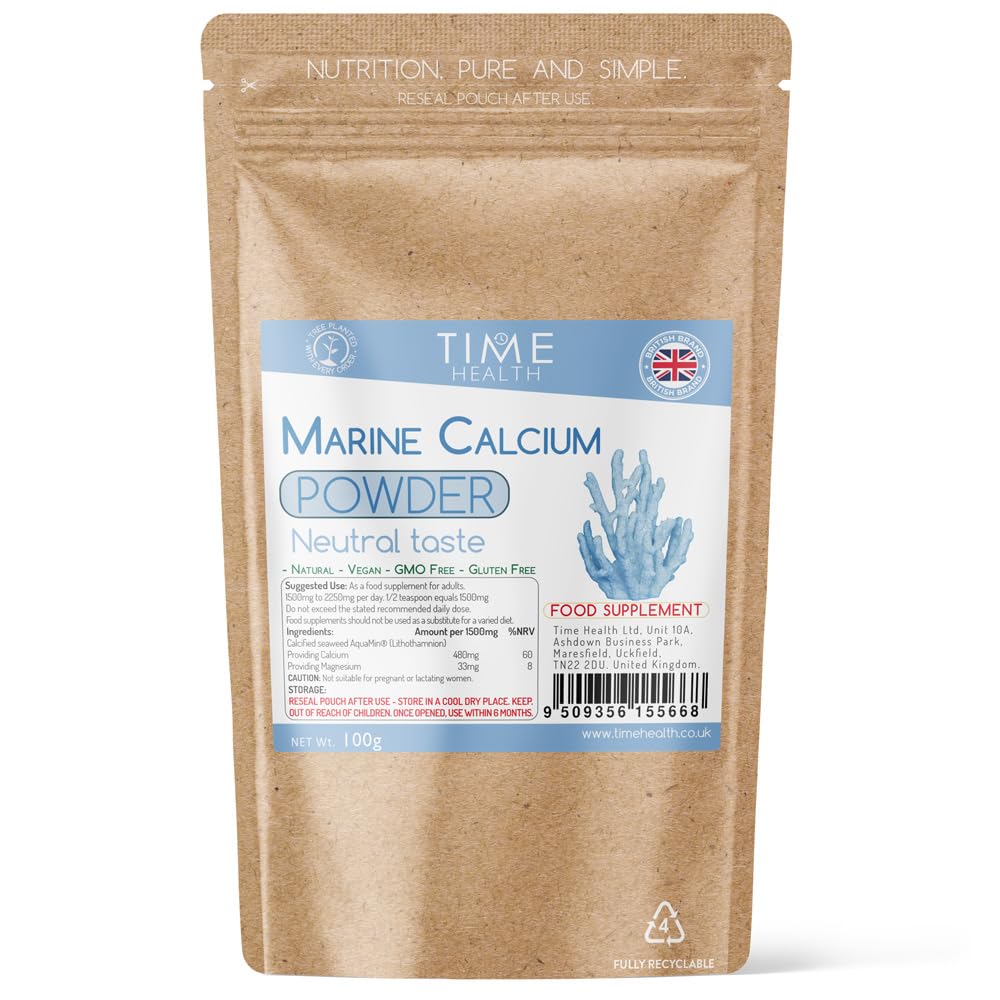Marine Calcium Powder from Lithothamnium Calcareum - Neutral Taste (100g Pouch)
