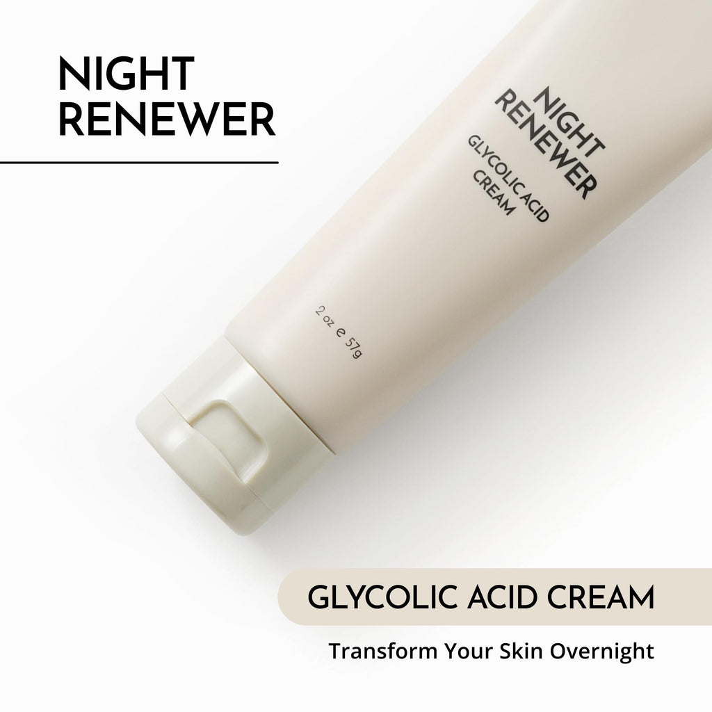 MAELOVE Night Renewer Night Cream with 2-in-1 Glycolic Acid Treatment, Unscented, For Sensitive Skin