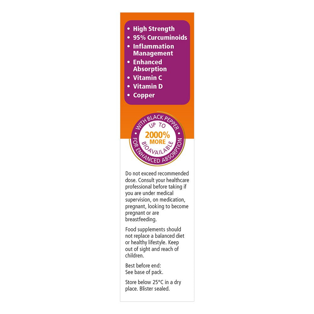 Bioglan Active Curcumin, High Strength Turmeric Extract, 1 Month Supply - 30 Tablets