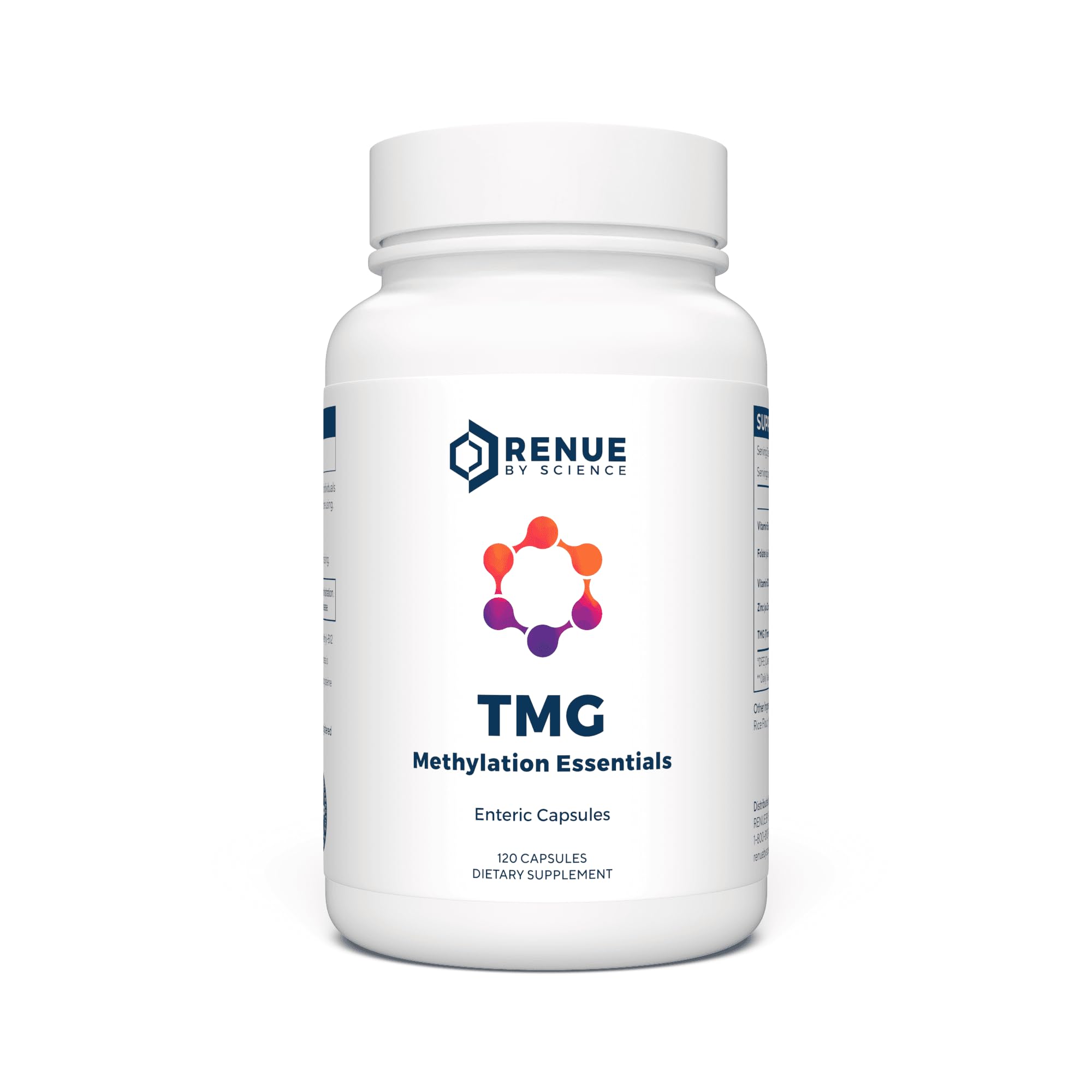 Renue By Science TMG | High Strength TMG Supplements | 120 Trimethylglycine Capsules - 900mg TMG per Serving with Vitamin B12 Vitamin B6 Folate & Zinc | Made in the USA & Third-Party Tested