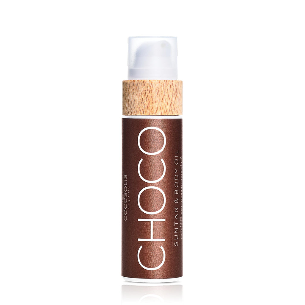 COCOSOLIS CHOCO Suntan & Body Oil XL - Organic Tanning Oil - Deep Chocolate Tan - Tanning Lotion Accelerator for Indoor and Outdoor Tanning Beds (6.76)