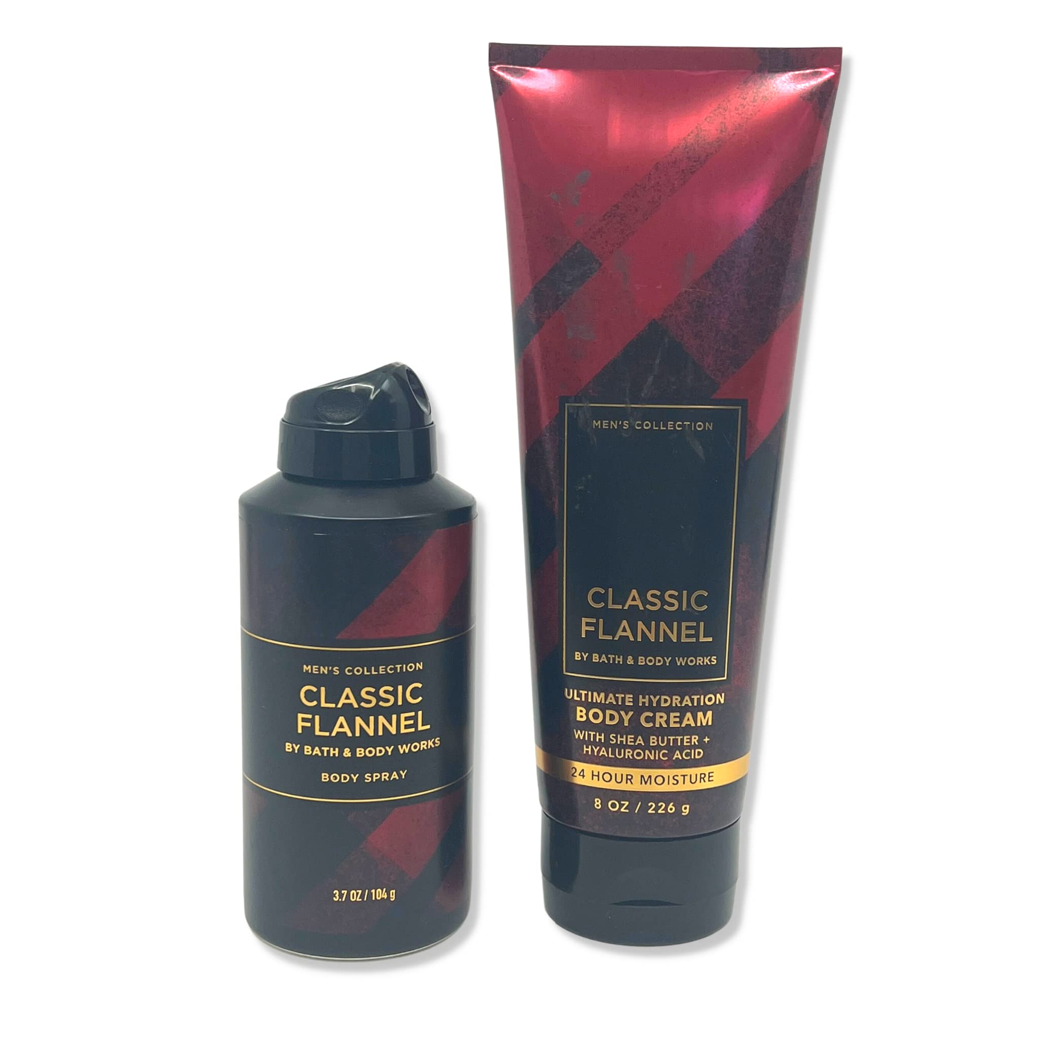Bath & Body Works Classic Flannel - 2 pc Bundle - Body Spray & Body Cream - Men's Collection