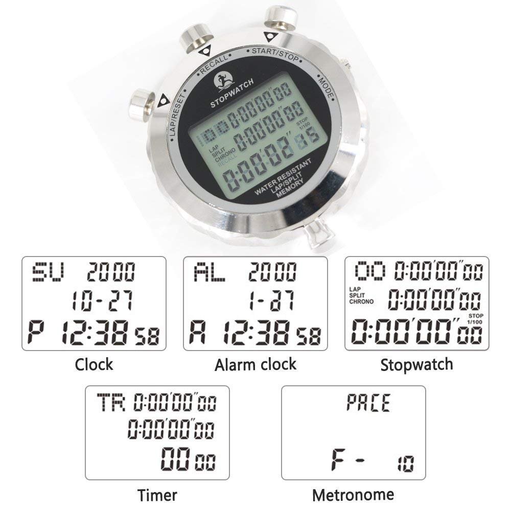 LAOPAO Metal Stopwatch Sports, 100 Pcs Memories 1/100 Seconds Precision