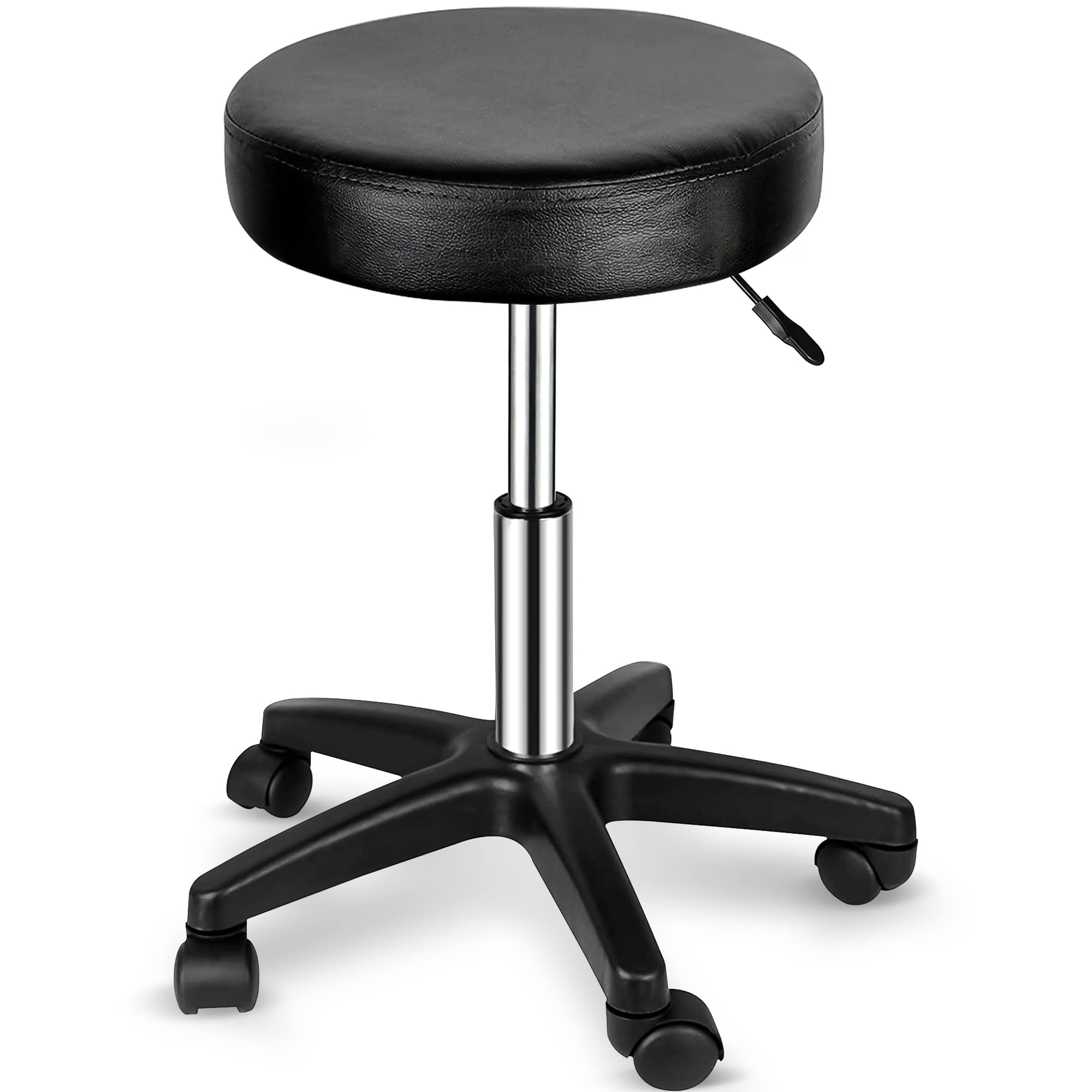 Nova Microdermabrasion Rolling Stool with Wheels Swivel Salon Stool Adjustable Drafting Tattoo Office Chair for Massage Bar Kitchen Spa Shop with Thick Cushion