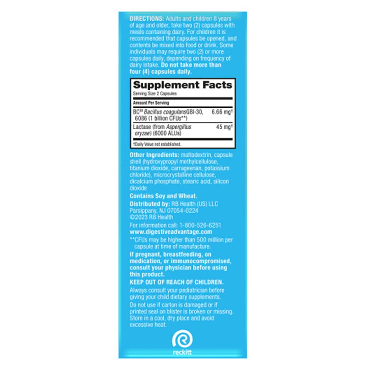Digestive Advantage Lactose Defense Enzymes + Probiotics for Women & Men Occasional Bloating, Lactose Breakdown, Minor Abdominal Discomfort, Immune Support, 96 Count Capsules (2 Pack)