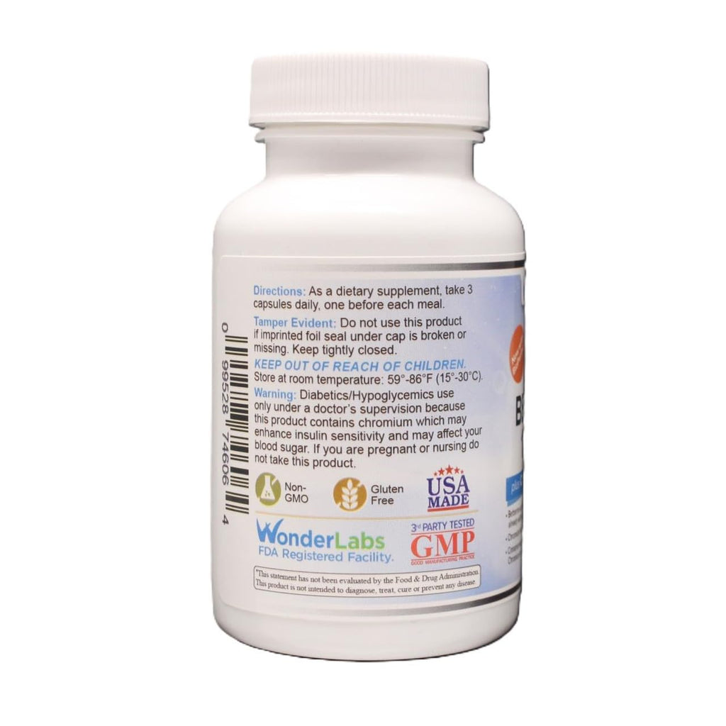 Wonder Laboratories Surperior Absorption Berberine HCL 1,500mg + Cinnamon, Chromium, and BioPerine Maintenance for Glucose, Heart & Immune System Health Gluten & GMO Free - 120 Capsules
