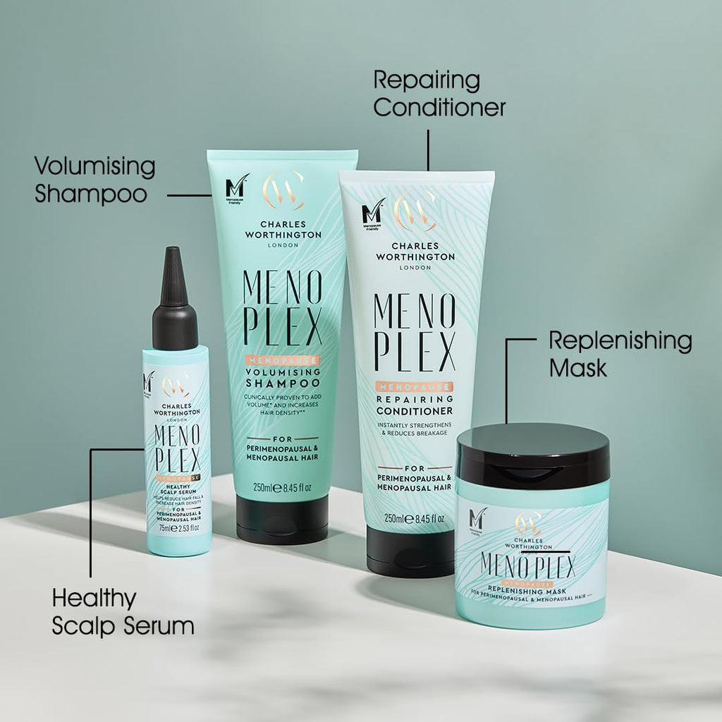 Charles Worthington MenoPlex Menopause Healthy Scalp Serum, Hydrating Hair Serum for Dull Dry Hair, Nourishing Serum for Menopausal Hair, 75ml