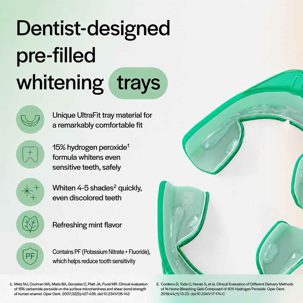 Opalescence GO 15 PF Teeth Whitening Prefilled Trays (10 Treatments) Hydrogen Peroxide 15 and Potassium Fluoride - Made by Ultradent - GO15-PF-4638