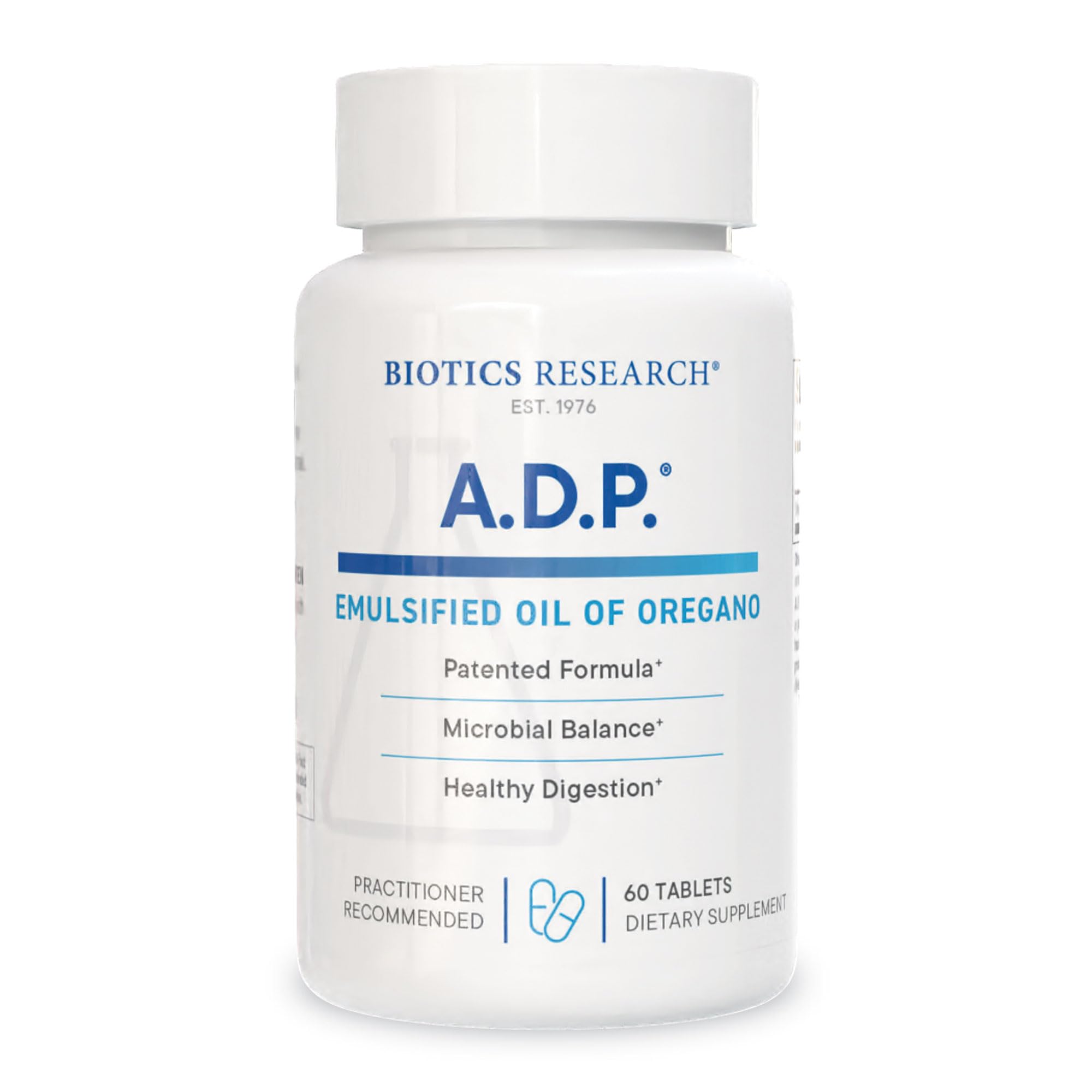 Biotics Research A.D.P. Emulsified Oil of Oregano Tablets for GI Health -Sustained Release for High Absorption Contains Carvacrol, Wild Oregano Oil 50mg/S - Patented Formula -Non GMO –60 Tablets