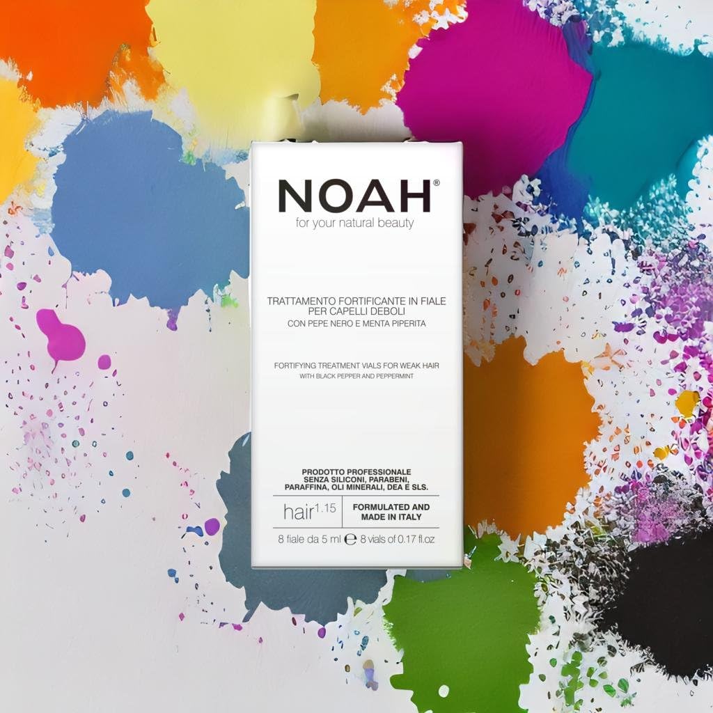 Noah Natural Fortifying Hair 1.15 Treatment Vials Serum with Black Pepper & Peppermint for Weak Hair, Strengthening & Revitalizing Formula, Vegan, Plant-Based Formula 8 Vials of 5ml