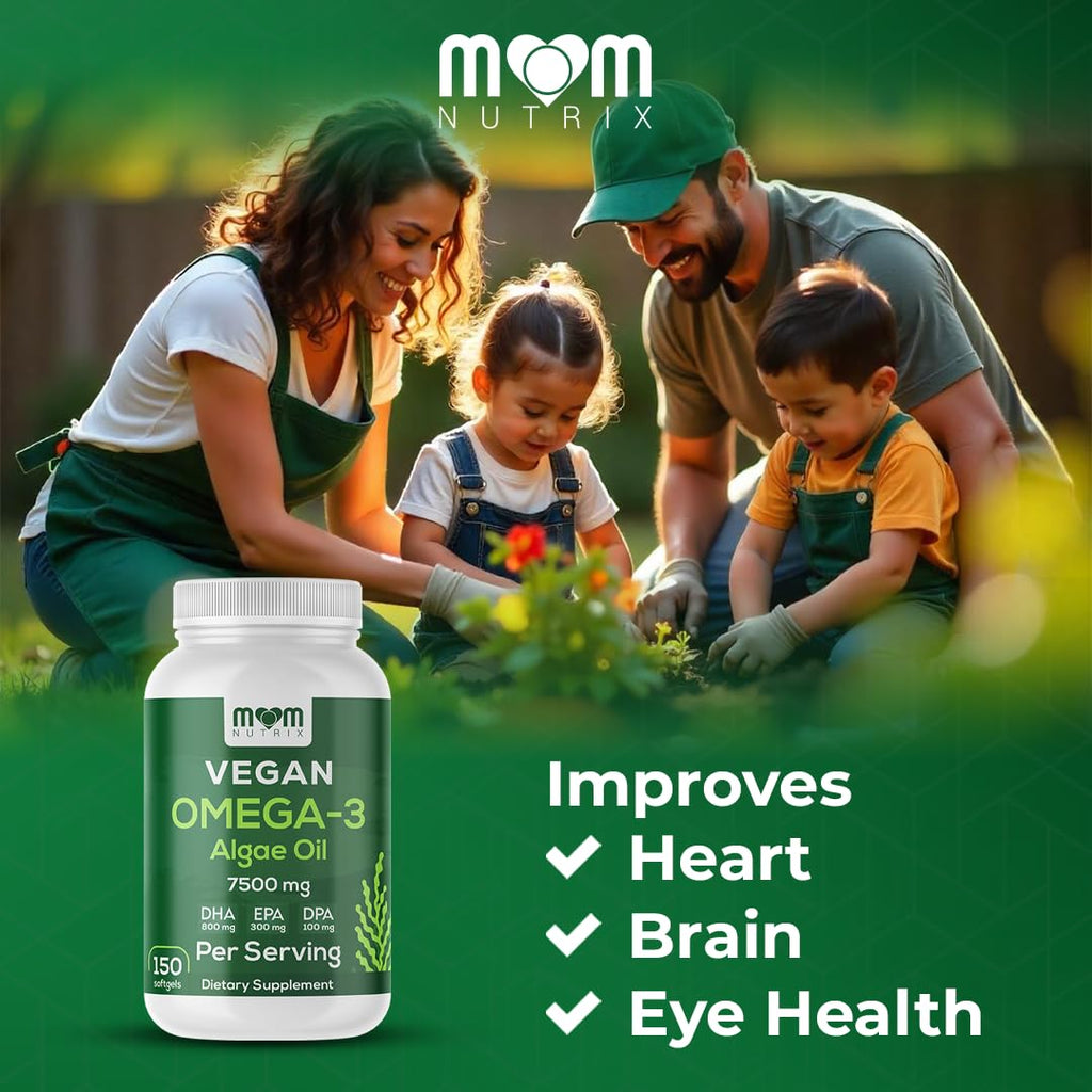 Fish Oil Alternative - Vegan Omega 3 Supplement Algae Oil DHA, EPA, DPA - Plant Based Omega 3 Fatty - Organic & Non-GMO - 150 Softgels