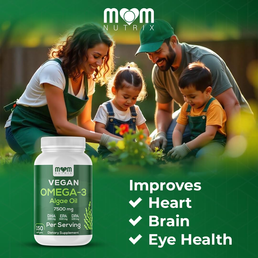 Fish Oil Alternative - Vegan Omega 3 Supplement Algae Oil DHA, EPA, DPA - Plant Based Omega 3 Fatty - Organic & Non-GMO - 150 Softgels