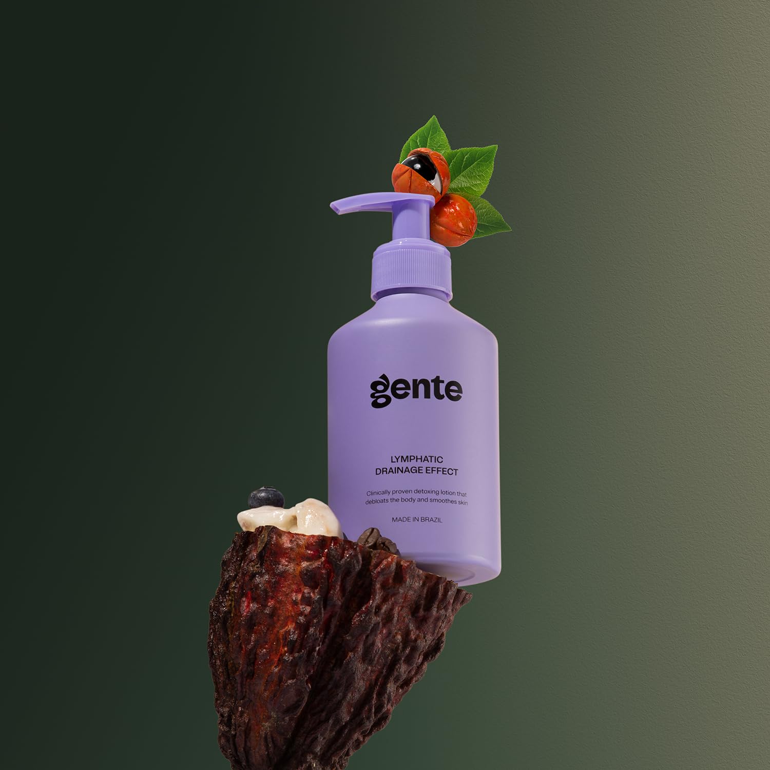 Gente Lymphatic Drainage Effect Body Lotion – Firming & Sculpting Cream for Water Retention, Bloating & Cellulite Appearance – Hydrating Brazilian Formula with Caffeine, Guarana & Açaí – 6.7 oz
