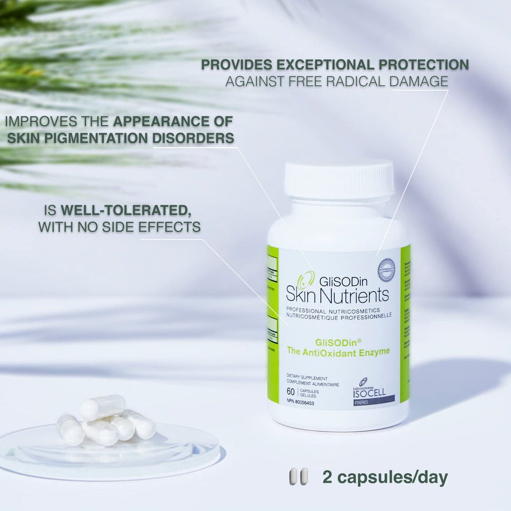 GliSODin Skin Nutrients The Antioxidant Enzyme - Reduces Oxidative Stress - 60 Capsules – 1 Month Supply