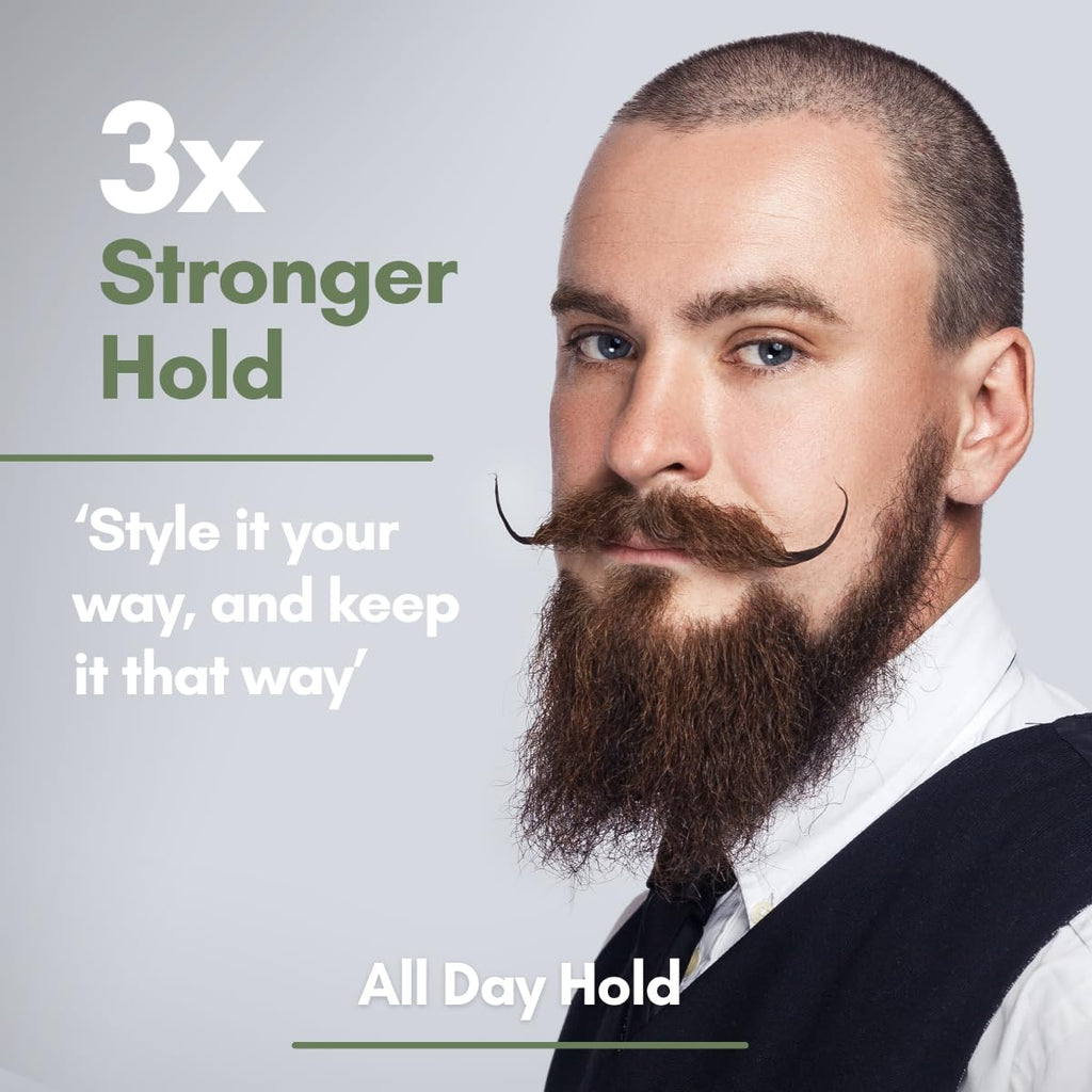 Prophet and Tools Extra Strong Hold Beard & Hair Wax - 24hr Long-Lasting Hold, Shapes & Styles with Ease, Washes Out Easily - Includes Moustache Styling Stick
