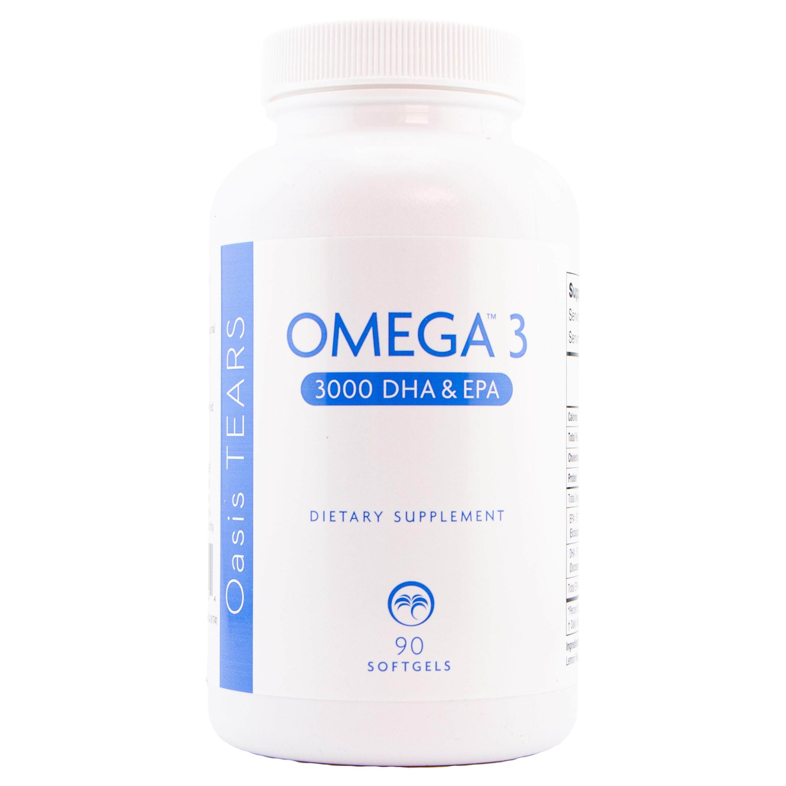 Oasis TEARS ON3000 Omega™ 3 Fish Oil 3000mg DHA & EPA Dietary Supplement | 90 Softgels | Non-GMO, Gluten-Free, Dairy-Free