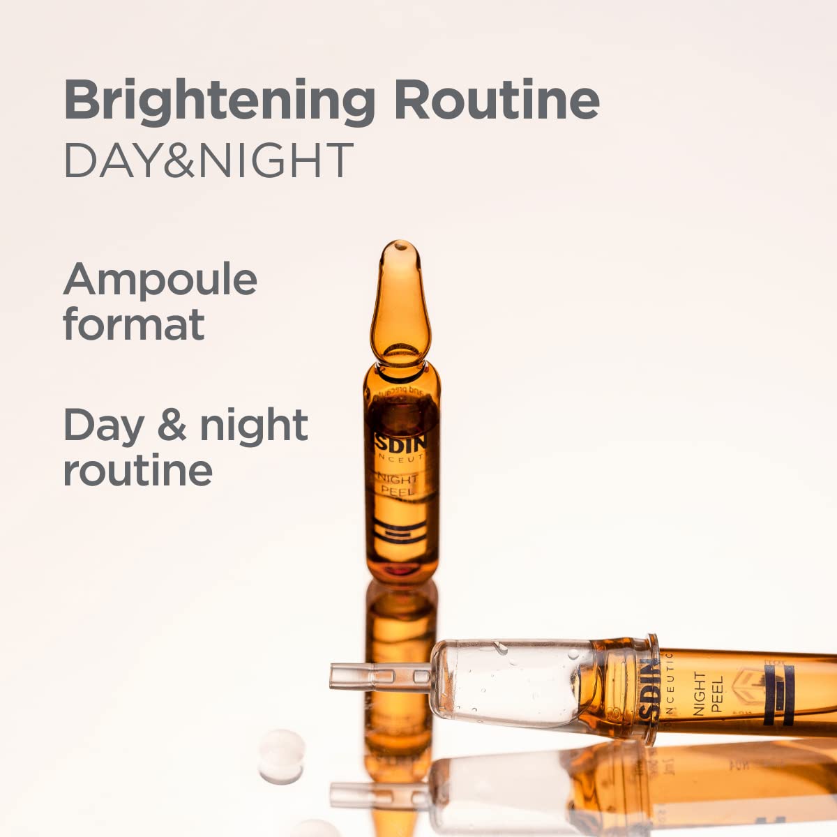 ISDIN Day & Night Brightening Routine Serum, Exfoliate and Correct, 20 ampoules